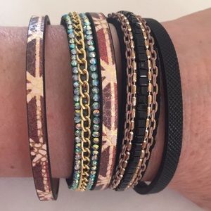 Bracelet-Boho/Hip 5 Strand Soft Cuff Bracelet NWT